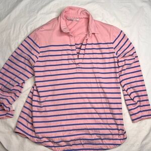 Vineyard Vines Womens Pink 1/4 V Neck Pullover Sweater Size L A030624